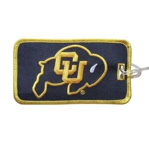 CU Boulder University Buffalos Luggage Tag Embroideted Black Yellow Logo Travel